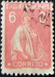 Selo postal de Portugal de 1920 Ceres 6