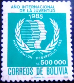 Selo postal da Bolívia de 1986 International year of youth