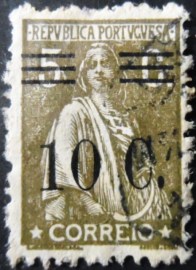Selo postal de Portugal de 1928 Ceres Surcharged