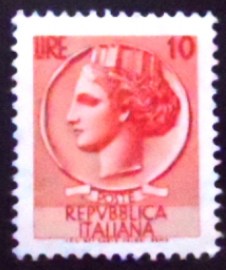 Selo postal da Itália de 1953 Coin of Syracuse 10 N
