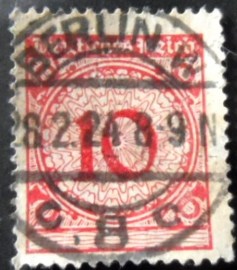 Selo da Alemanha Reich de 1923 Rentenmark only numeral 10