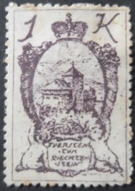 Selo postal de Liechtenstein de 1920 Castle of Vaduz