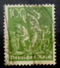 Selo postal da Alemanha Reich de 1922 Miner
