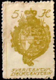 Selo postal de Liechtenstein de 1920 Coat of Arms