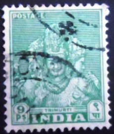 Selo postal da Índia de 1949 Trimurti