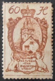 Selo postal de Liechtenstein de 1920 Red House