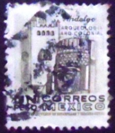 Selo postal do México de 1950 Convent head Hidalgo