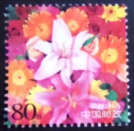 Selo postal da China de 2002 Flowers