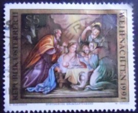 Selo postal da Áustria de 1991 Birth of Christ