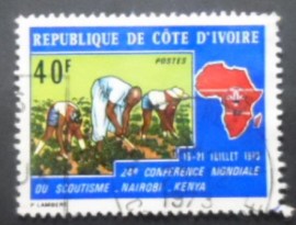 Selo postal da Costa do Marfim de 1973 Scouting in Nairobi