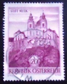 Selo postal da Áustria de 1963 Melk Abbey