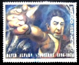 Selo postal do México de 1975 David Alfaro Siqueiros