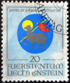 Selo postal de Liechtenstein de 1970 St. John in Thurtal abbey