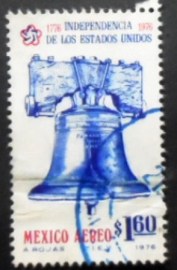 Selo postal do México de 1976 Liberty bell
