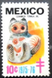 Selo postal do México de 1975 Ceramica Tonala