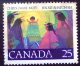 Selo postal do Canadá de 1977 Christ Child and Chiefs