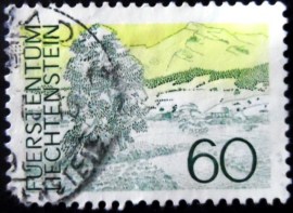 Selo postal de Liechtenstein de 1973 Eschner Riet
