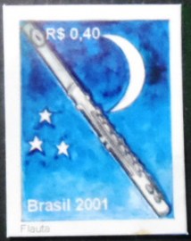 Selo postal do Brasil de 2001 Flauta