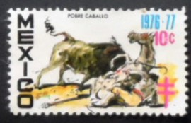Selo postal do México de 1976 Pobre Caballo