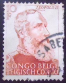 Selo postal do Congo Belga de 1947 Leopold II