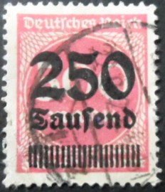 Selo postal da Alemanha Reich de 1923 Surcharge 250T on 500m