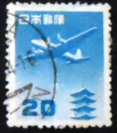 Selo postal do Japão de 1952 Douglas DC-4