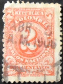 Selo postal da Colômbia de 1904 Number 2
