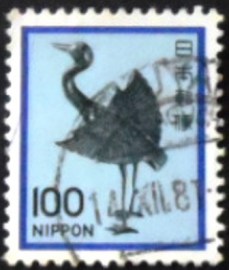 Selo postal do Japão de 1981 Silver Crane