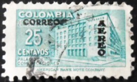 Selo da Colômbia de 1953 Communication building overprint