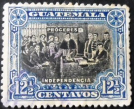 Selo postal da Guatemala de 1907 Declaration of Independence