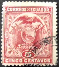 Selo postal do Equador de 1897 Coat of Arms