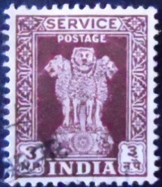 Selo postal da Índia de 1957 Capital of Asoka Pillar 3