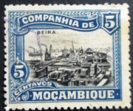 Selo postal de Moçambique de 1918 View of Beira