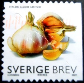 Selo postal da Suécia de 2009 Garlic