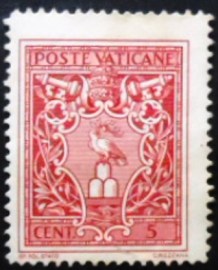 Selo postal do Vaticano de 1940 Coat of Arms of Pius XI