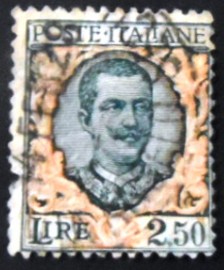 Selo postal da Itália de 1926 King Vittorio Emanuele III