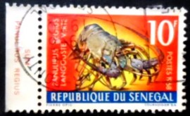 Selo postal do Senegal de 1968 Royal Spiny Lobster