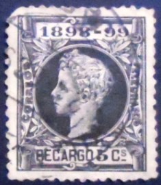 Selo Postal da Espanha de 1898 King Alfonso XIII 5