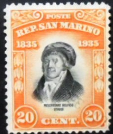 Selo postal de San Marino de 1935 Melchiorre Delfico