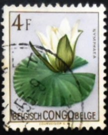 Selo postal do Congo Belga de 1952 Nymphaea maculata