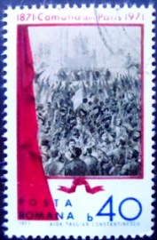 Selo postal da Romênia de 1971 Proclamation of the Paris Commune Centenary