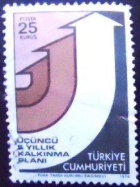 Selo postal da Turquia de 1974 Development