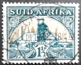 Selo postal da África do Sul de 1936 Gold Mine