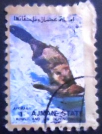 Selo postal de Ajman de 1973 Eurasian Otter