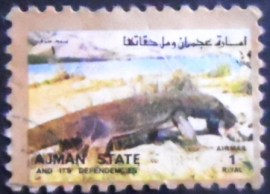 Selo postal de Ajman de 1973 Komodo Dragon