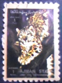 Selo postal de Ajman de 1973 Leopard