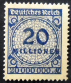 Selo da Alemanha Reich de 1923 Value in Millionen