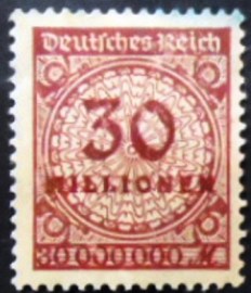 Selo da Alemanha Reich de 1923 Value in Millionen 30