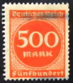Selo da Alemanha Reich de 1923 Value in circle 500