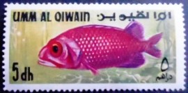 Selo postal de Umm Al Qiwain de 1967 Japanese Soldierfish